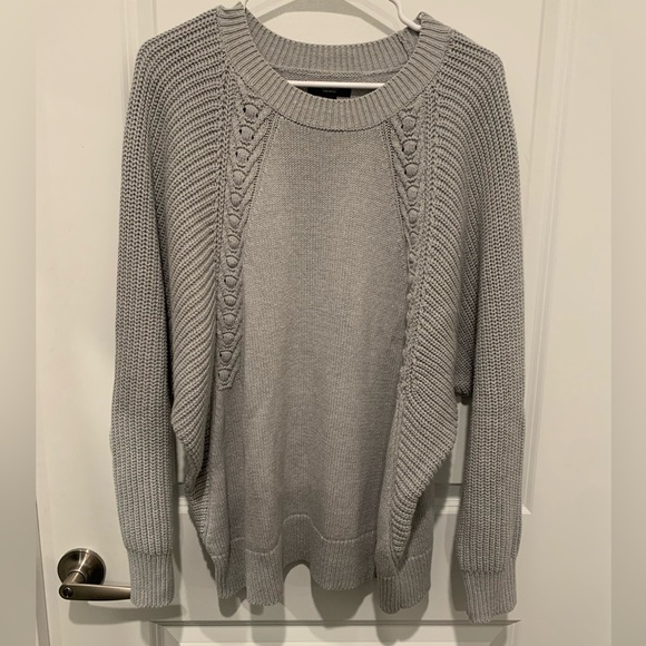 Simply Vera Vera Wang Sweaters - Simply Vera Vera Wang Womens Dove Gray Bat Wing Sleeves Sweater in Size XXL